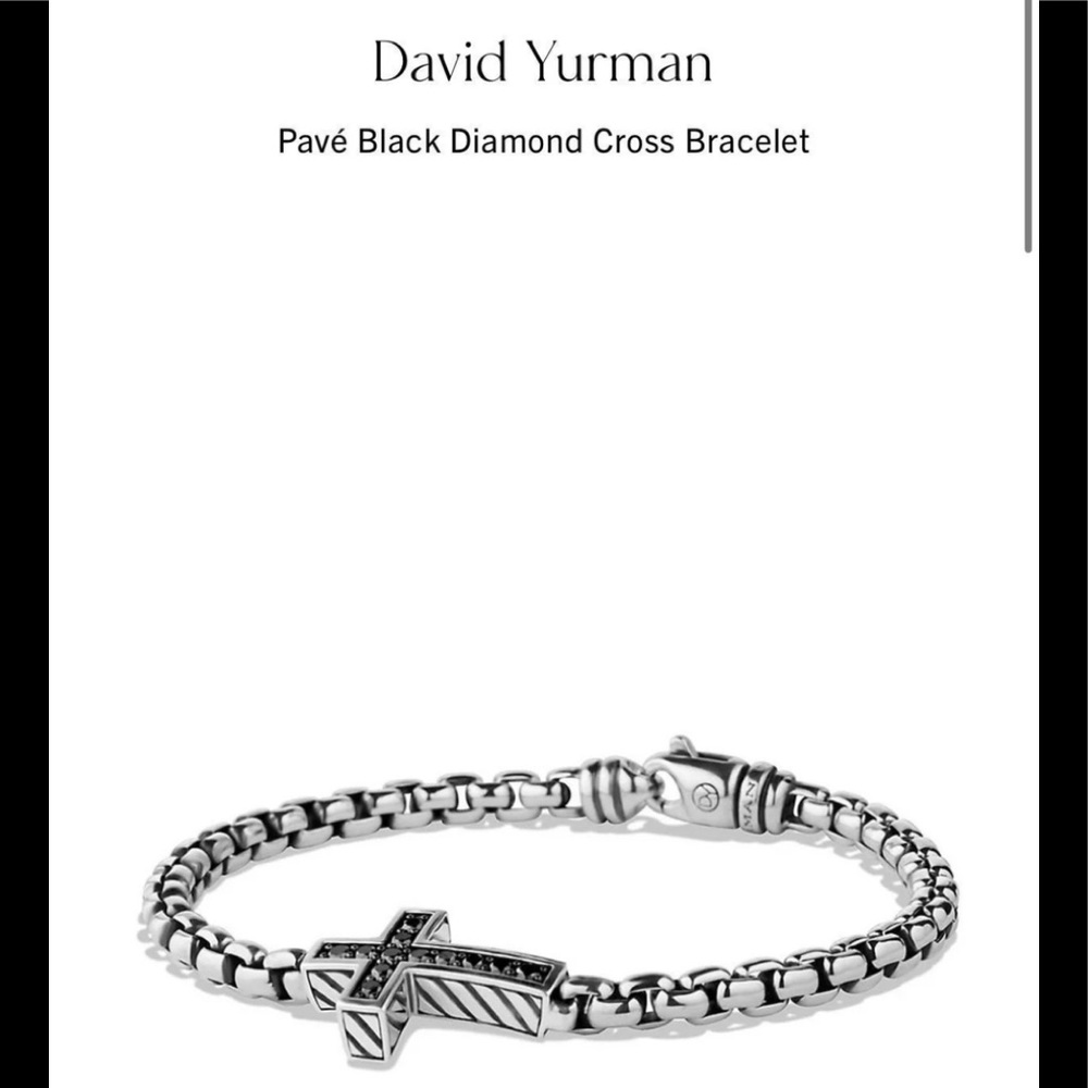 David Yurman Pavè black diamond cross bracelet